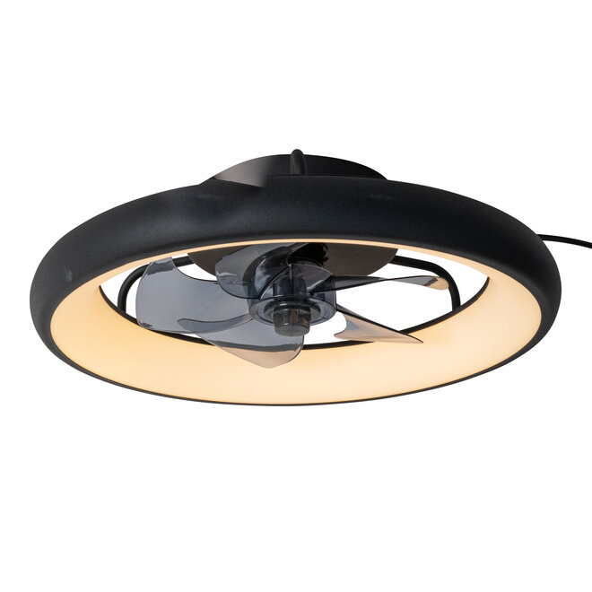 KARRUSEL - Plafondventilator met lamp - Ø 48 cm - LED Dimb. - CCT - 1x36W 2200K/2700K/3000K - Zwart - Essential