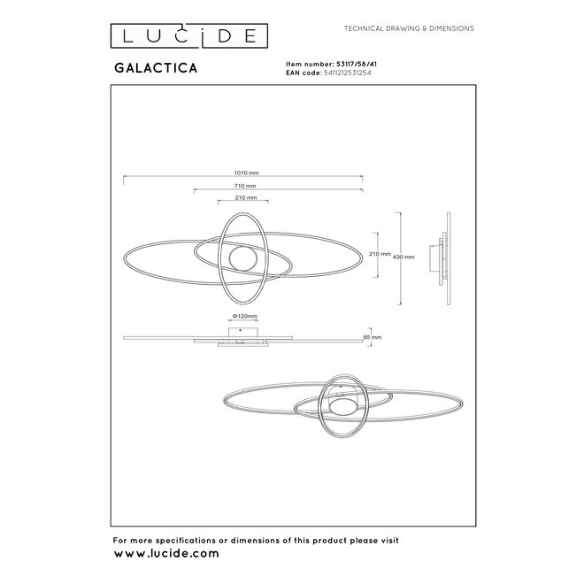 GALACTICA - Plafonnière - LED Dimb. - CCT - 1x60W 2700K/4000K - Taupe - Essential