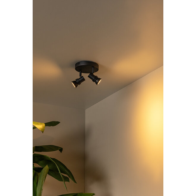 KIANTI - Plafondspot - Ø 15 cm - 2xGU10 (MR16) - Zwart