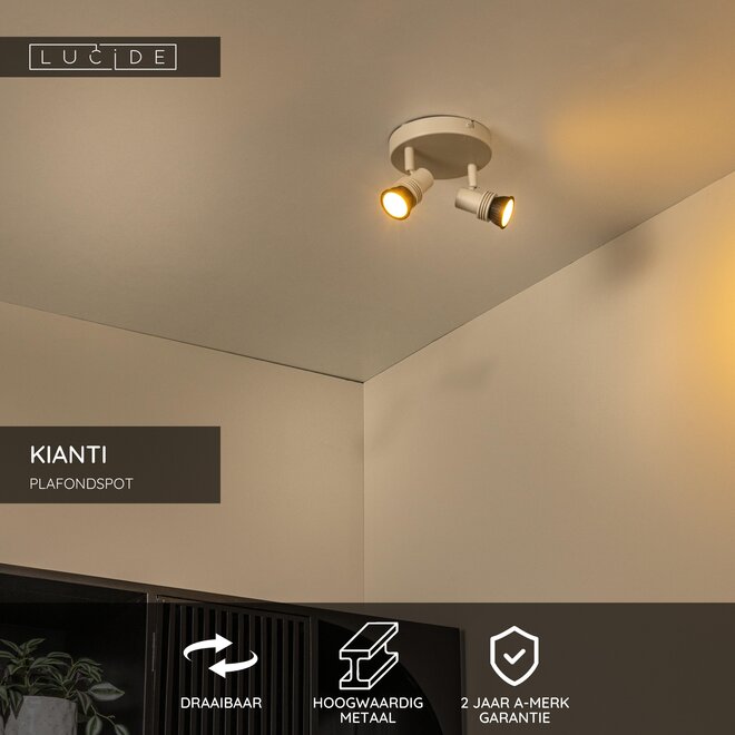 KIANTI - Plafondspot - Ø 15 cm - 2xGU10 (MR16) - Taupe