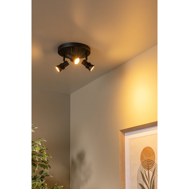 KIANTI - Plafondspot - Ø 21 cm - 3xGU10 (MR16) - Zwart