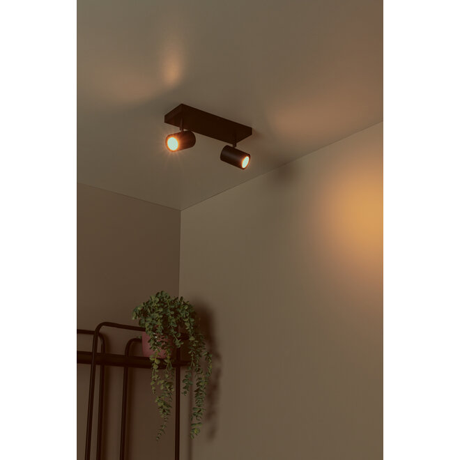AMIGO - Plafondspot - 2xGU10 (MR16) - Zwart