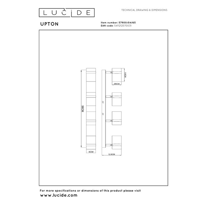 UPTON - Plafondspot - 4xGU10 (MR16) - Fumé