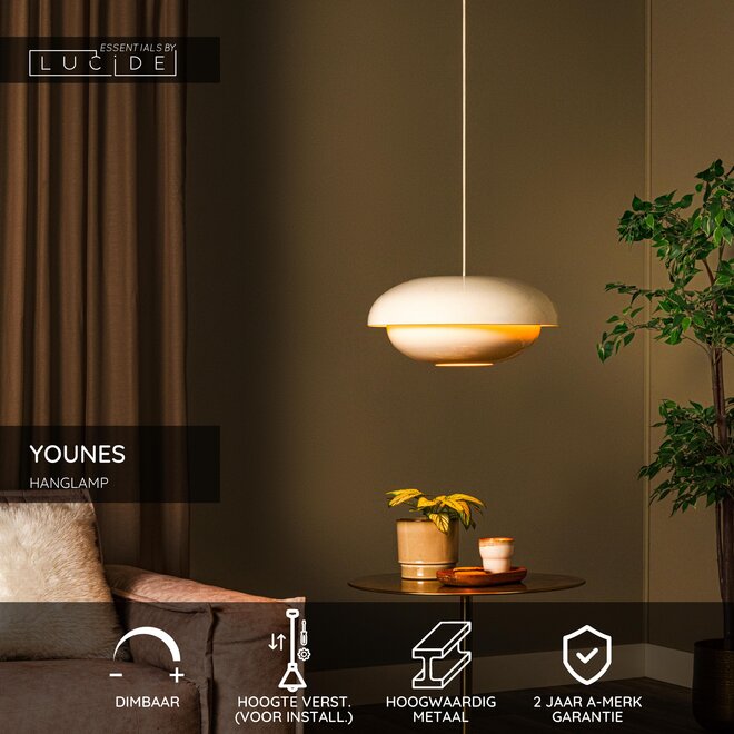 YOUNES - Hanglamp - Ø 40 cm - 1xE27 - Beige - Essential