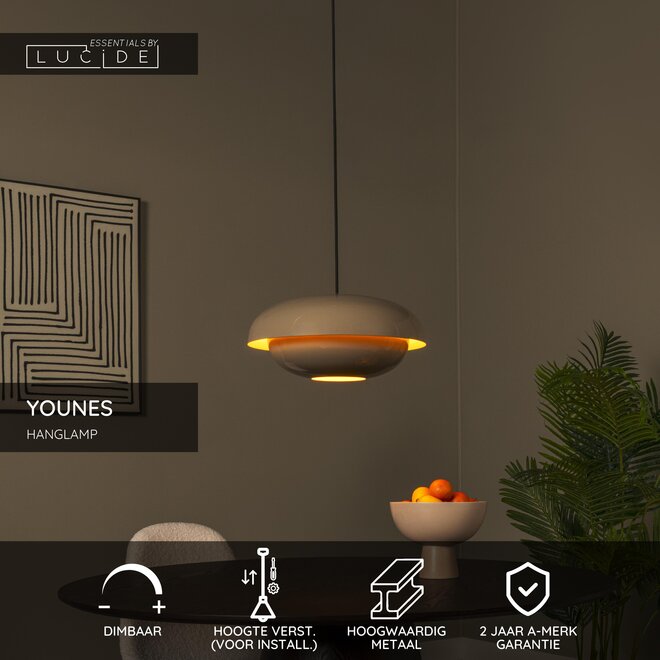 YOUNES - Hanglamp - Ø 40 cm - 1xE27 - Taupe - Essential
