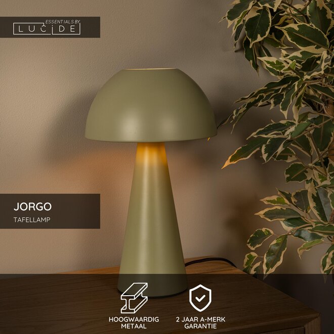 JORGO - Tafellamp - Ø 20 cm - 1xE27 - Groen - Essential