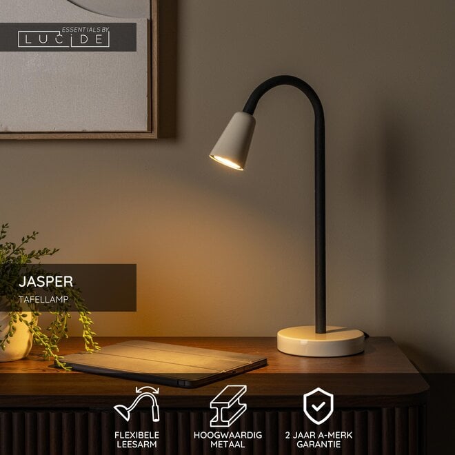 JASPER - Tafellamp - 1xGU10 (MR16) - Beige - Essential