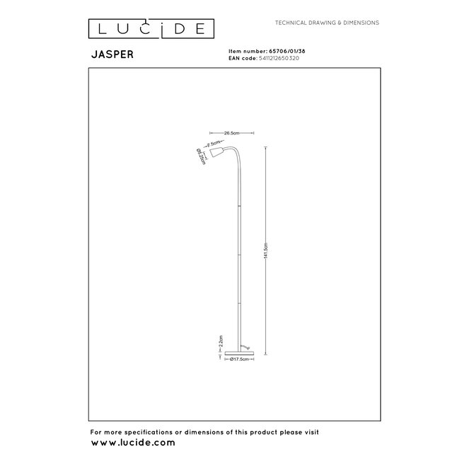 JASPER - Leeslamp - 1xGU10 (MR16) - Beige - Essential