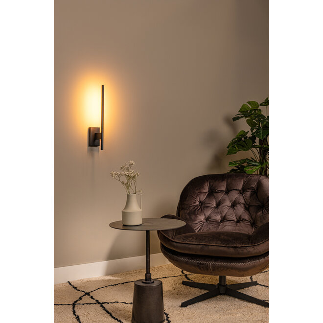 FINAN - Wandlamp - LED - 1x6W 2700K - Met USB oplaadpunt - Zwart