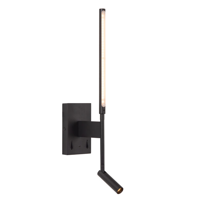FINAN - Wandlamp - LED - 2700K - Met USB oplaadpunt - Zwart