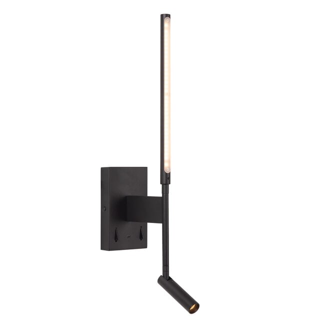 FINAN - Wandlamp - LED - 2700K - Met USB oplaadpunt - Zwart