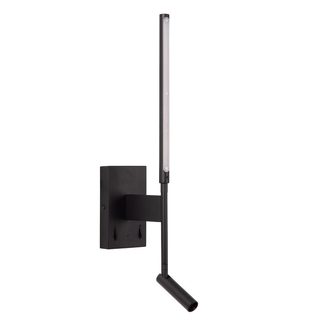 FINAN - Wandlamp - LED - 2700K - Met USB oplaadpunt - Zwart
