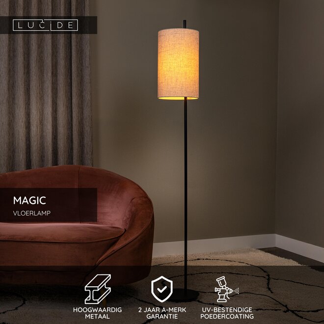 MAGIC - Vloerlamp - Ø 24 cm - 1xE27 - Zwart