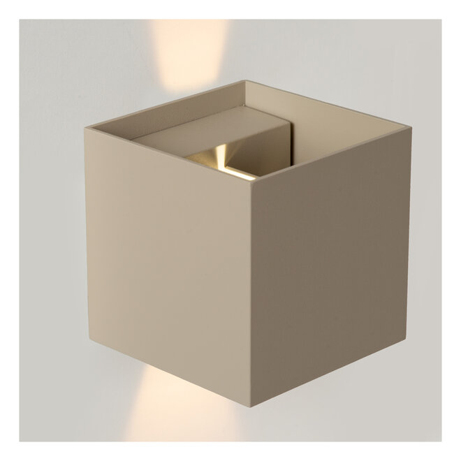 ARMIN - Wandspot / Wandlamp Badkamer - LED Dimb. - CCT - 2x3,5W 2200K/3000K - IP54 - Taupe - Essential