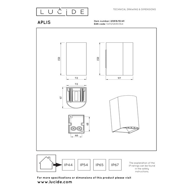 APLIS - Wandspot / Wandlamp Binnen/Buiten - LED - CCT - 2x5W 2200K/3000K - IP54 - Taupe - Essential