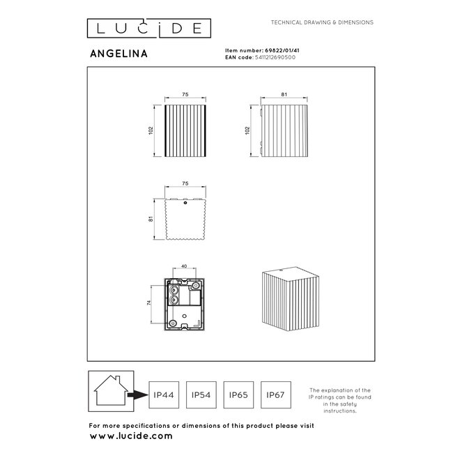 ANGELINA - Wandspot / Wandlamp Binnen/Buiten - 1xGU10 (MR16) - IP65 - Taupe - Essential