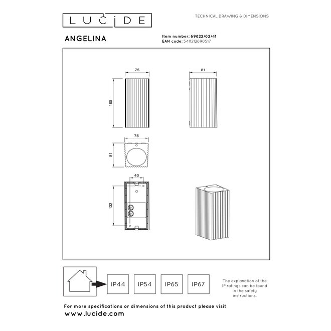 ANGELINA - Wandspot / Wandlamp Binnen/Buiten - 2xGU10 (MR16) - IP65 - Taupe - Essential