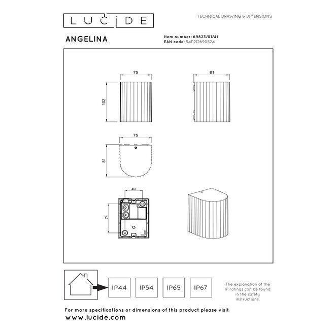 ANGELINA - Wandspot / Wandlamp Binnen/Buiten - 1xGU10 (MR16) - IP65 - Taupe - Essential