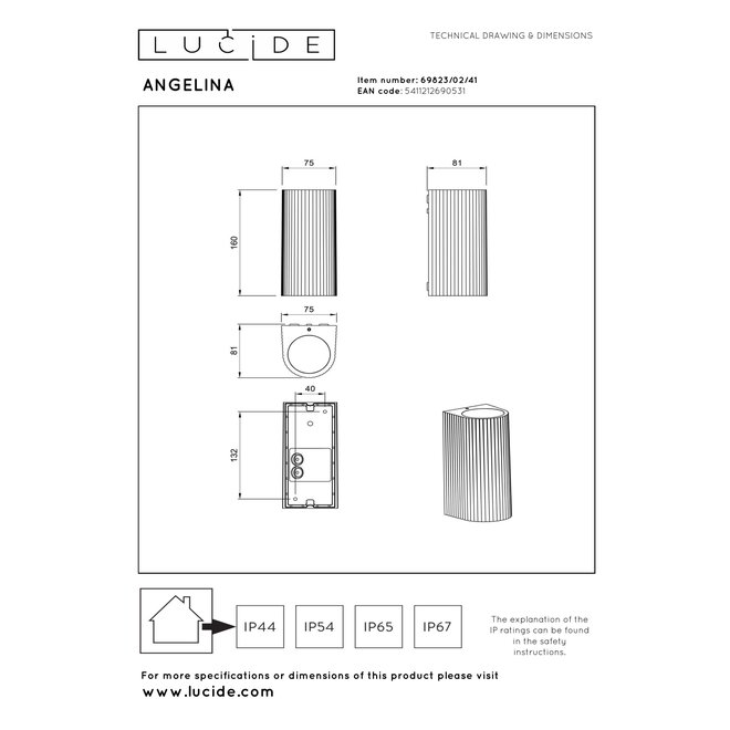 ANGELINA - Wandspot / Wandlamp Binnen/Buiten - 2xGU10 (MR16) - IP65 - Taupe - Essential