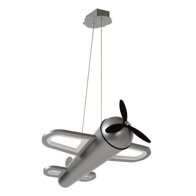 FOKKER - Hanglamp Kinderkamer - LED - 1x28W 2500K - Grijs ijzer