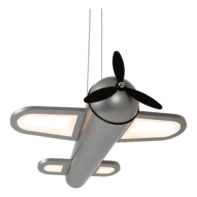 FOKKER - Hanglamp Kinderkamer - LED - 1x28W 2500K - Grijs ijzer