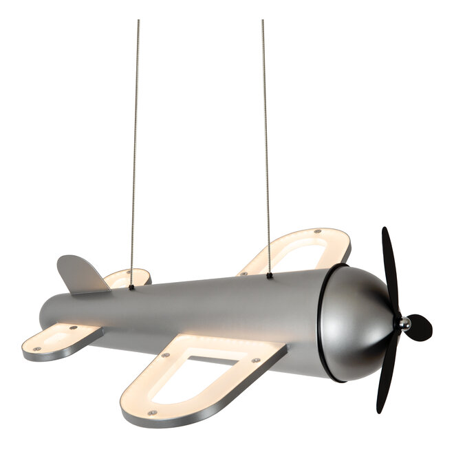 FOKKER - Hanglamp Kinderkamer - LED - 1x28W 2500K - Grijs ijzer