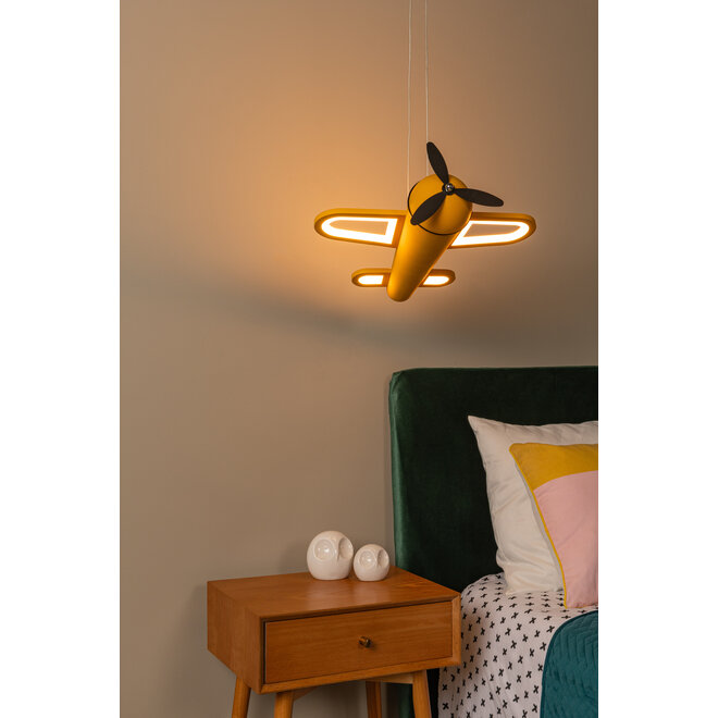 FOKKER - Hanglamp Kinderkamer - LED - 1x28W 2500K - Geel
