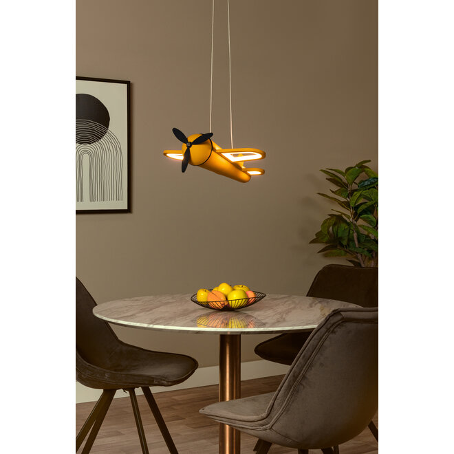 FOKKER - Hanglamp Kinderkamer - LED - 1x28W 2500K - Geel