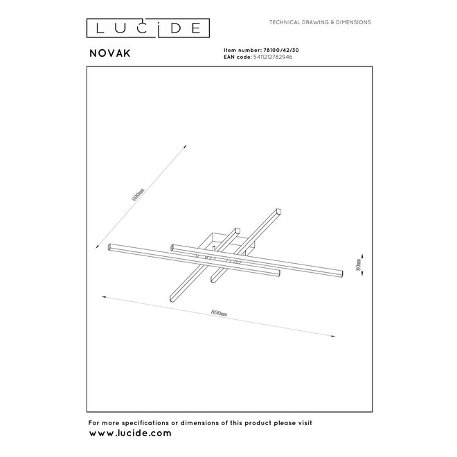 NOVAK - Plafonnière - LED Dimb. - CCT - 1x42W 2700K/4000K - Zwart