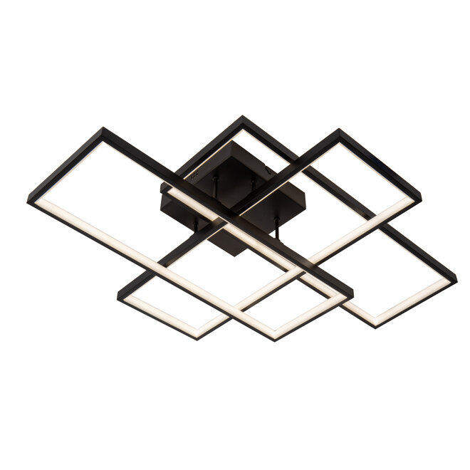 LOKERO - Plafonnière - LED Dimb. - CCT - 1x60W 2700K/4000K - Zwart