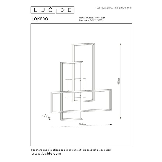 LOKERO - Plafonnière - LED Dimb. - CCT - 1x60W 2700K/4000K - Zwart