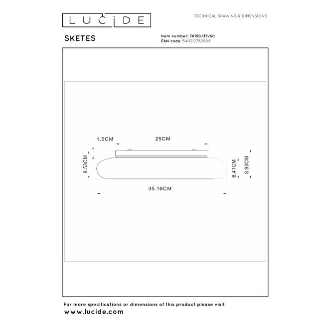 SKETES - Plafonnière - Ø 35,2 cm - LED Dimb. - CCT - 1x18W 2700K/5000K - Transparant