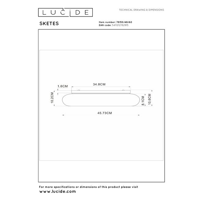 SKETES - Plafonnière - Ø 45,7 cm - LED Dimb. - CCT - 1x24W 2700K/4000K - Transparant
