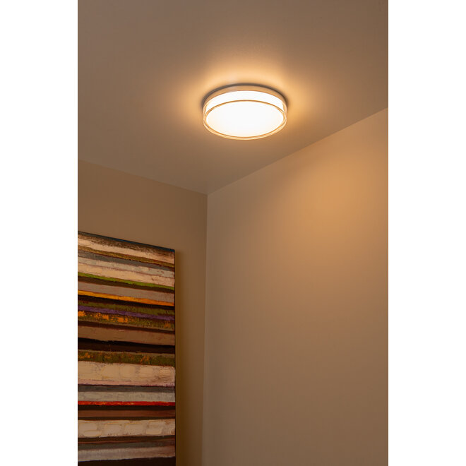 PLANO - Plafonnière Badkamer - Ø 28 cm - LED Dimb. - CCT - 1x16W 2700K/4000K - IP44 - Opaal