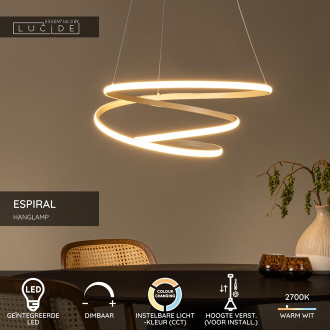 ESPIRAL - Hanglamp - LED Dimb. - CCT - 1x40W 2700K/4000K - Taupe - Essential