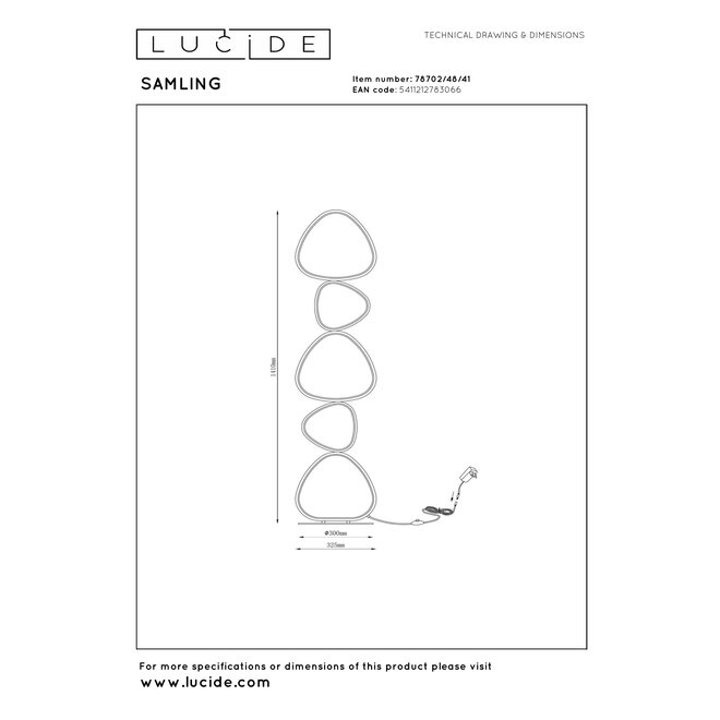 SAMLING - Vloerlamp - LED Dimb. - CCT - 1x48W 2700K/4000K - Taupe - Essential