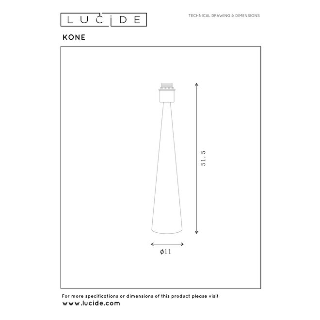 KONE - Tafellamp - Ø 11 cm - 1xE27 - Naturel