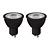 2x MR16 - Led lamp - Ø 5 cm - LED Dimb. - GU10 (MR16) - 5W 3000K - Zwart