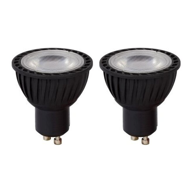 2x MR16 - Led lamp - Ø 5 cm - LED Dimb. - GU10 (MR16) - 5W 3000K - Zwart