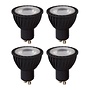 4x MR16 - Led lamp - Ø 5 cm - LED Dimb. - GU10 (MR16) - 5W 3000K - Zwart