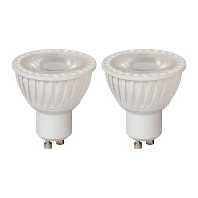 Lucide 2x MR16 - Led lamp - Ø 5 cm - LED Dimb. - GU10 (MR16) - 5W 3000K - Wit