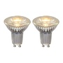 2x MR16 - Led lamp - Ø 5 cm - LED - GU10 (MR16) - 5W 2700K - Transparant