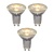 3x MR16 - Led lamp - Ø 5 cm - LED - GU10 (MR16) - 5W 2700K - Transparant