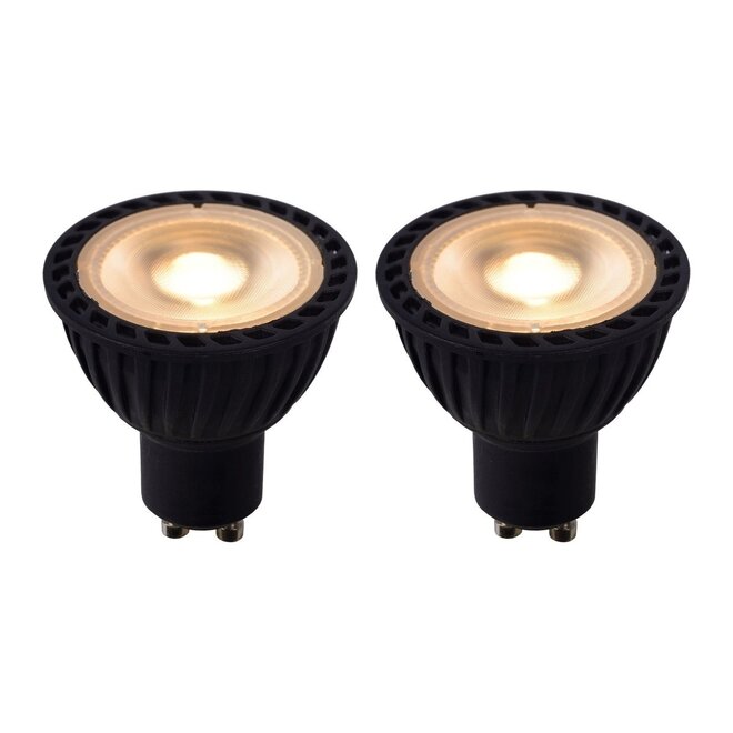 2x MR16 - Led lamp - Ø 5 cm - LED Dim to warm - GU10 (MR16) - 5W 2200K/3000K - Zwart