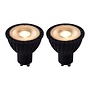 2x MR16 - Led lamp - Ø 5 cm - LED Dim to warm - GU10 (MR16) - 5W 2200K/3000K - Zwart