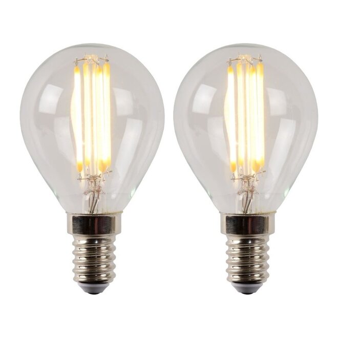 2x P45 - Filament lamp - Ø 4,5 cm - LED Dimb. - E14 - 4W 2700K - Transparant