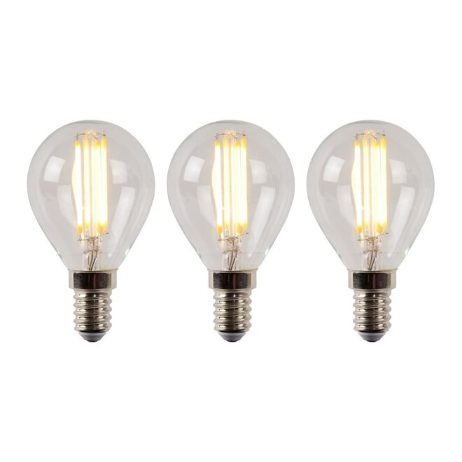 3x P45 - Filament lamp - Ø 4,5 cm - LED Dimb. - E14 - 4W 2700K - Transparant