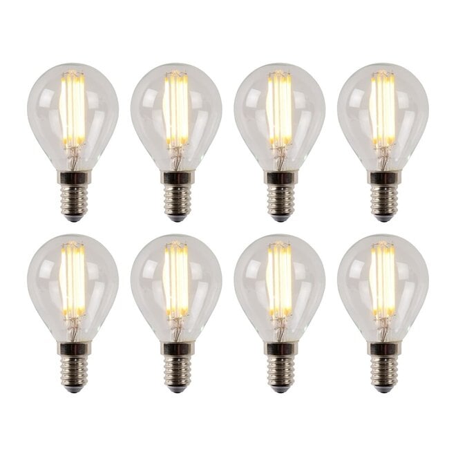 8x P45 - Filament lamp - Ø 4,5 cm - LED Dimb. - E14 - 4W 2700K - Transparant