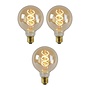 3x G95 - Filament lamp - Ø 9,5 cm - LED Dimb. - E27 - 4,9W 2200K - Amber