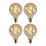 4x G95 - Filament lamp - Ø 9,5 cm - LED Dimb. - E27 - 4,9W 2200K - Amber